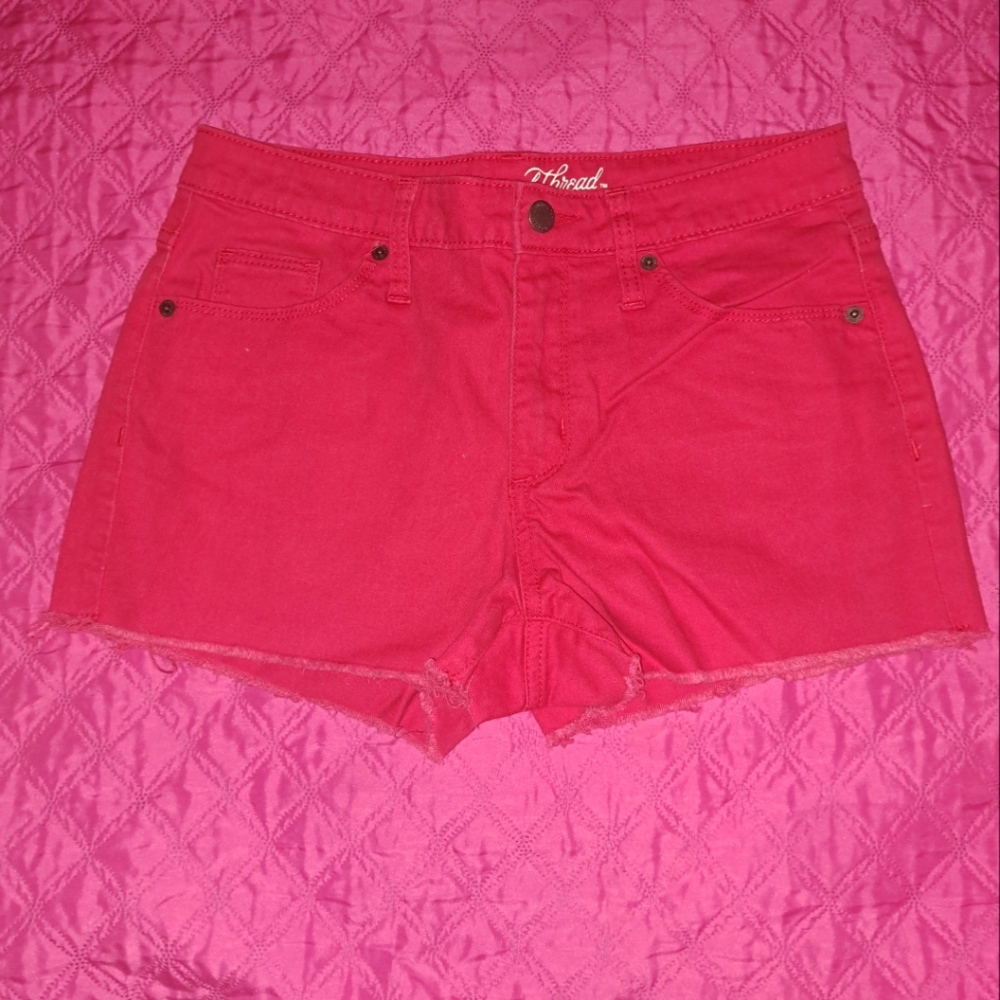 SEXY RED DENIM JEAN SHORTS OFFERS EXCEPTED